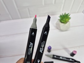 Marcadores estuche tela doble punta